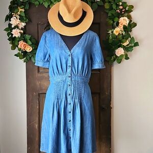 EUC - Madewell Denim/Chambray Daylily Dress - Sz 6